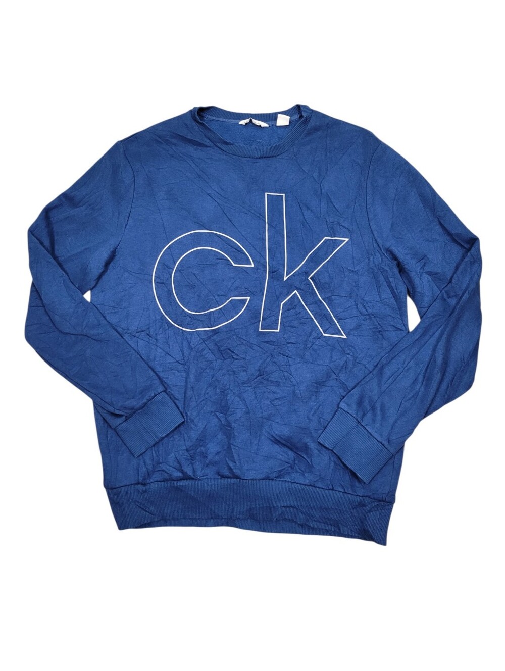 Calvin Klein Blue Large Logo Sweatshirt Top Streetwear Size: M